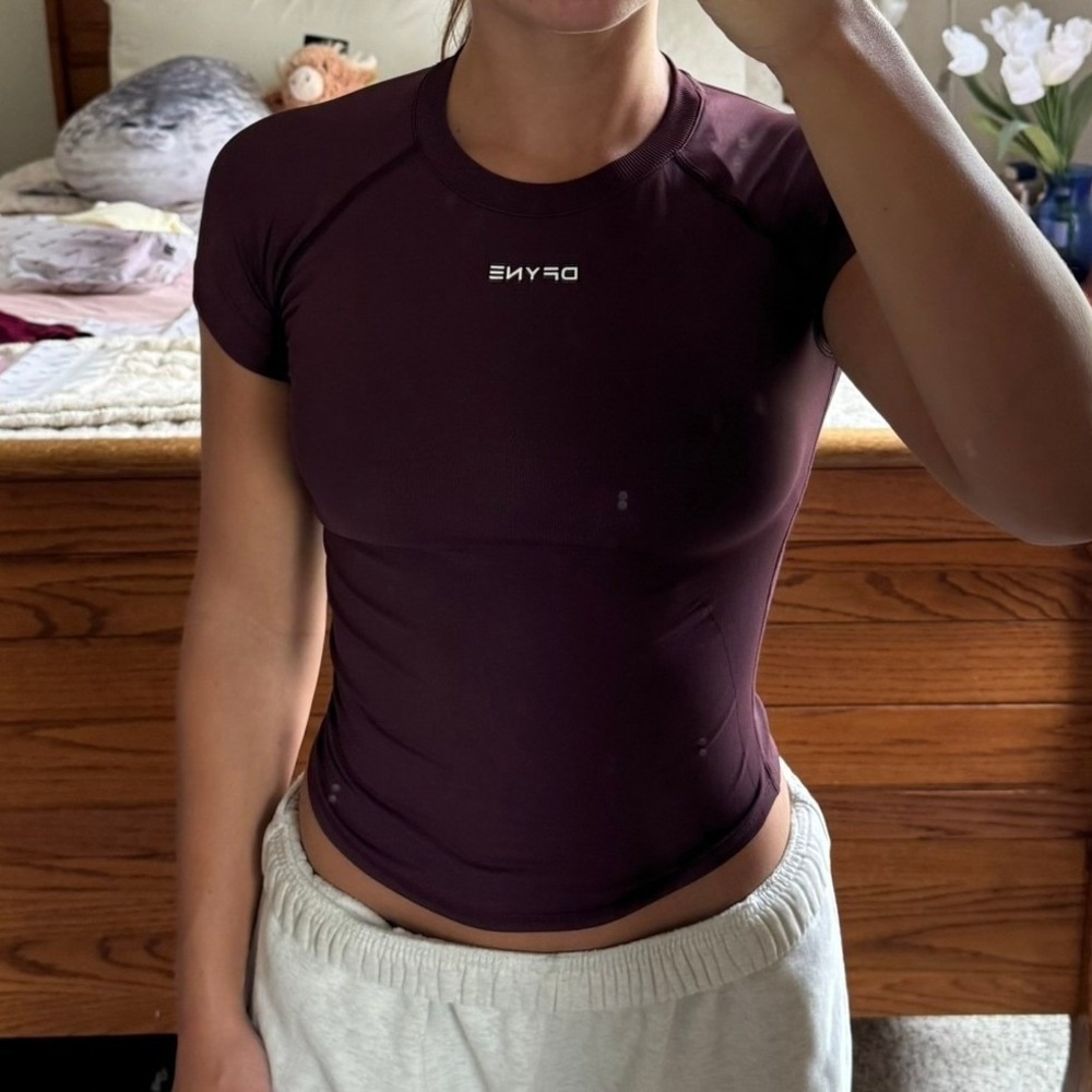 Dfyne impact short sleeve top espresso brown small